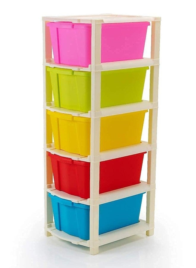 REKIRO 5 Xl Plastic Modular Drawer System For Home, Office, Hospital, Parlor, School, Doctors, Home And Kids, Product Dimension When Assembeled (27Cmx32Cmx85Cm) (Multi, 5xl) - Image 1